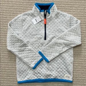 NWT Boys Crewcuts Quarter Zip Quilted Pullover, 10